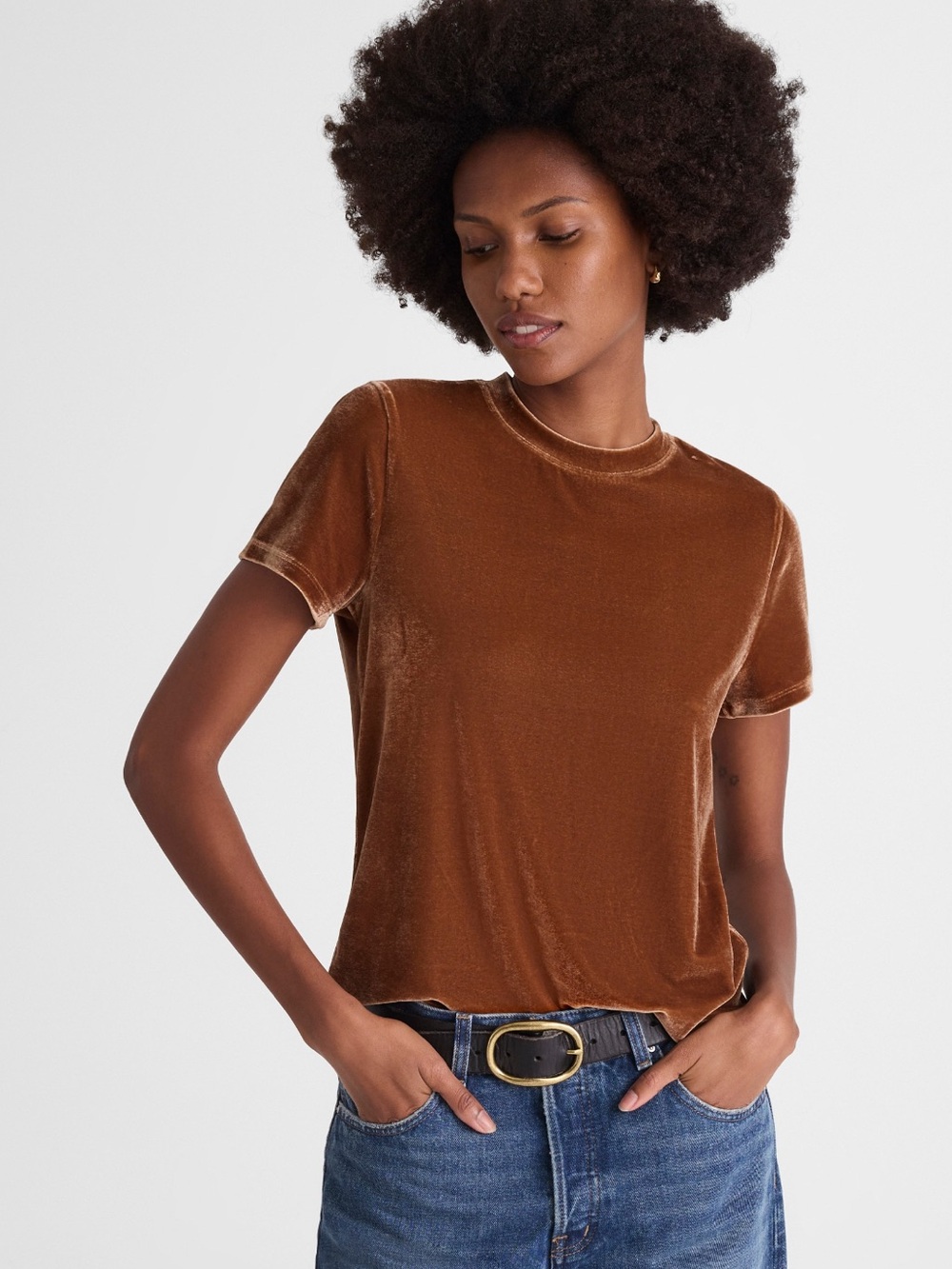 NWT MADEWELL The Relaxed Tee in Velvet size women’s extra small